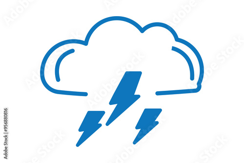 Thunderstorm icon. Vector and glyph