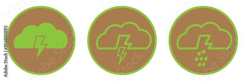 Thunderstorm icon. Vector and glyph