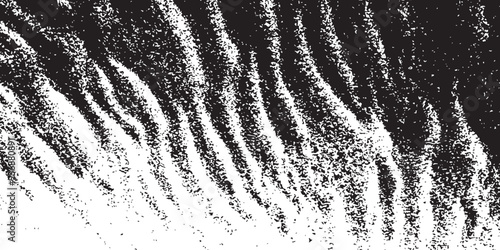 Vector sand texture. Background with sandy grains for banner design, travel flyer, or poster template. Black and white texture with a beach holiday backdrop. A monochrome pattern of the seaside.