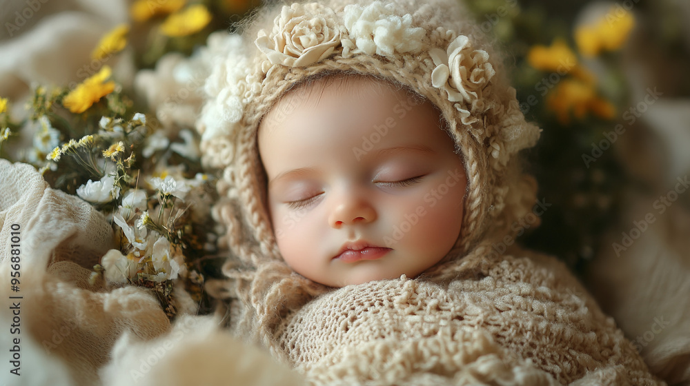 Sweet sleeping peacefully baby close up Sweet sleeping peacefully baby close up