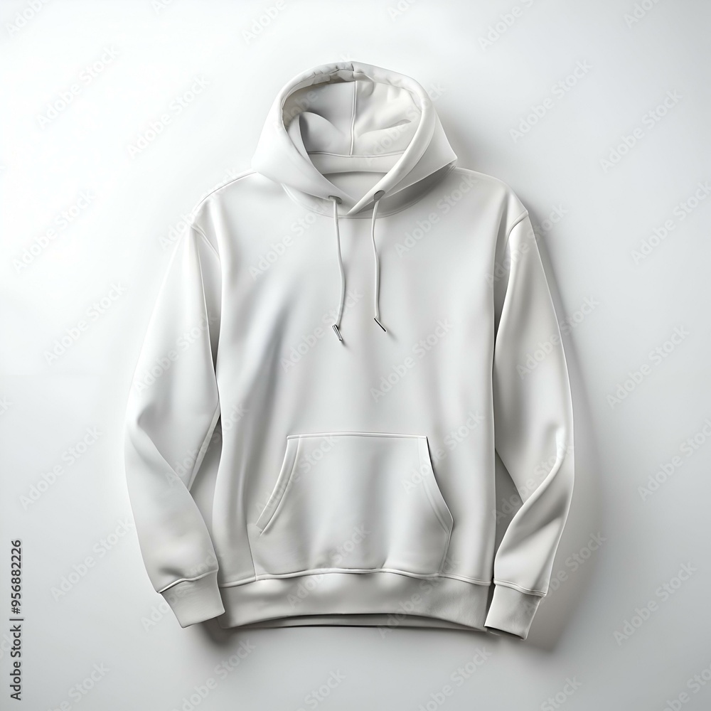 Blank white hoodie with a kangaroo pocket. isolated on a white background. Blank white hoodie with a kangaroo pocket. isolated on a white background.