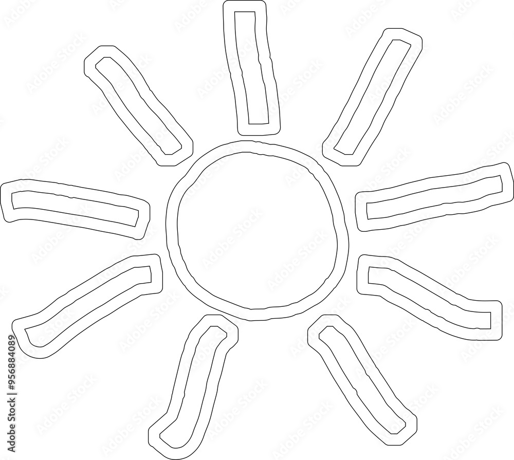 Obraz premium Hand drawn summer sun icon, sunshine