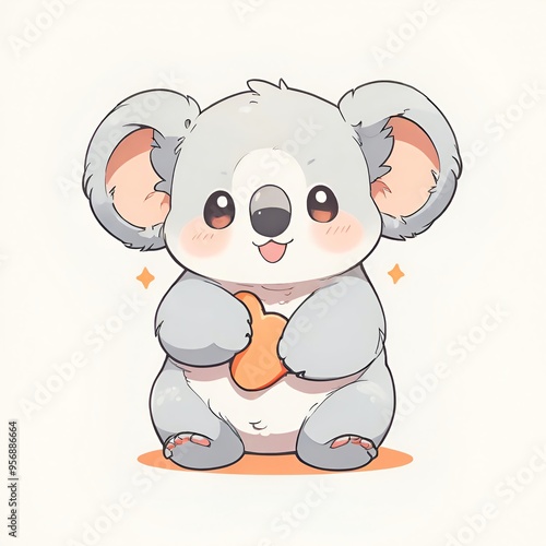 Cute Koala Holding a Heart photo