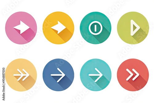 Circle arrow icon set simple minimalistic flat design illustrative cute concept basic minimal simple intuitive photo