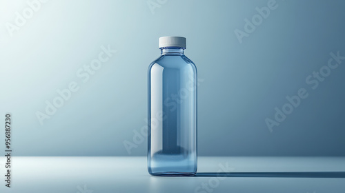 Realistic 3D plastic bottle with a glossy surface and detailed label, Product Packaging Design, premium and eye-catching