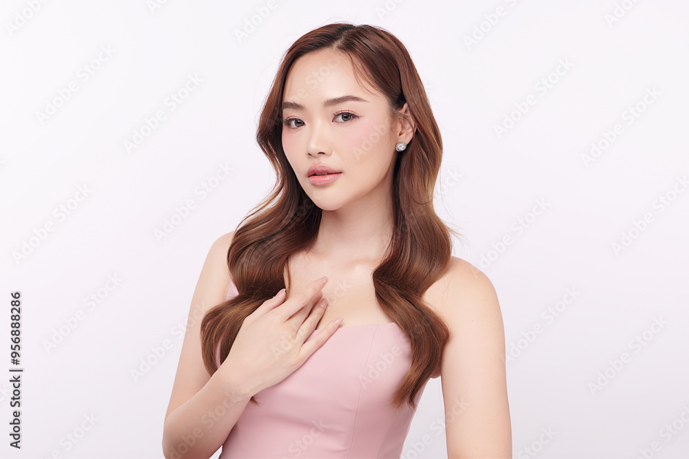 Beautiful young asian woman with clean fresh skin on white background, Face care, Facial treatment, Cosmetology, beauty and spa, Asian women portrait. Beautiful young asian woman with clean fresh skin on white background, Face care, Facial treatment, Cosmetology, beauty and spa, Asian women portrait.