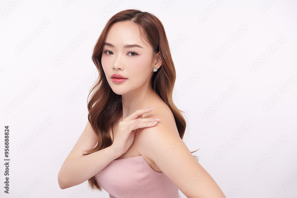 Beautiful young asian woman with clean fresh skin on white background, Face care, Facial treatment, Cosmetology, beauty and spa, Asian women portrait. Beautiful young asian woman with clean fresh skin on white background, Face care, Facial treatment, Cosmetology, beauty and spa, Asian women portrait.
