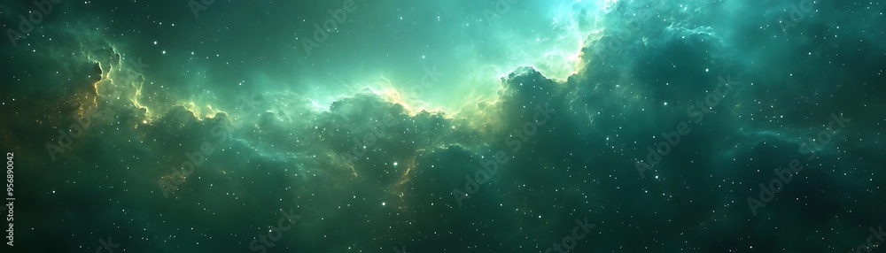 Green and Yellow Space Nebula Abstract Background Green and Yellow Space Nebula Abstract Background