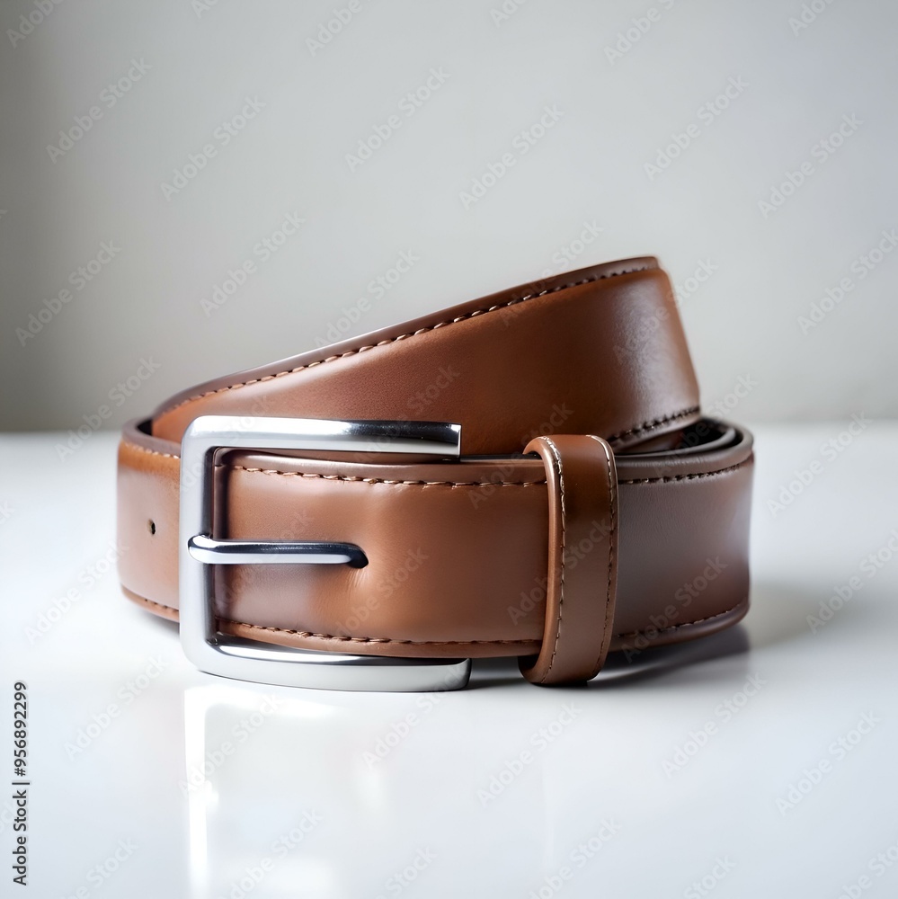 A classic brown leather belt with a polished silver buckle. perfect for adding a touch of sophistication to any outfit. A classic brown leather belt with a polished silver buckle. perfect for adding a touch of sophistication to any outfit.