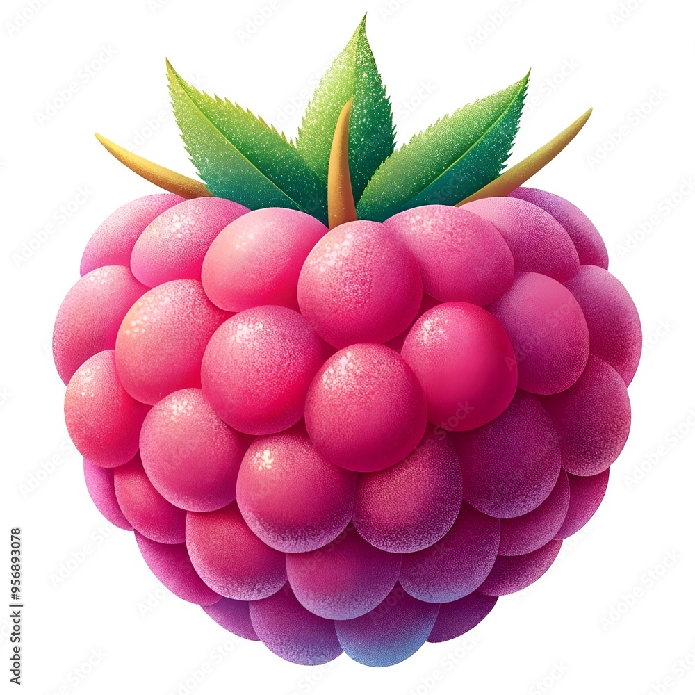 A juicy. plump raspberry. rendered in a vibrant. stylized design. A juicy. plump raspberry. rendered in a vibrant. stylized design.