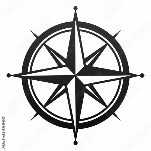 Compasses Black silhouette