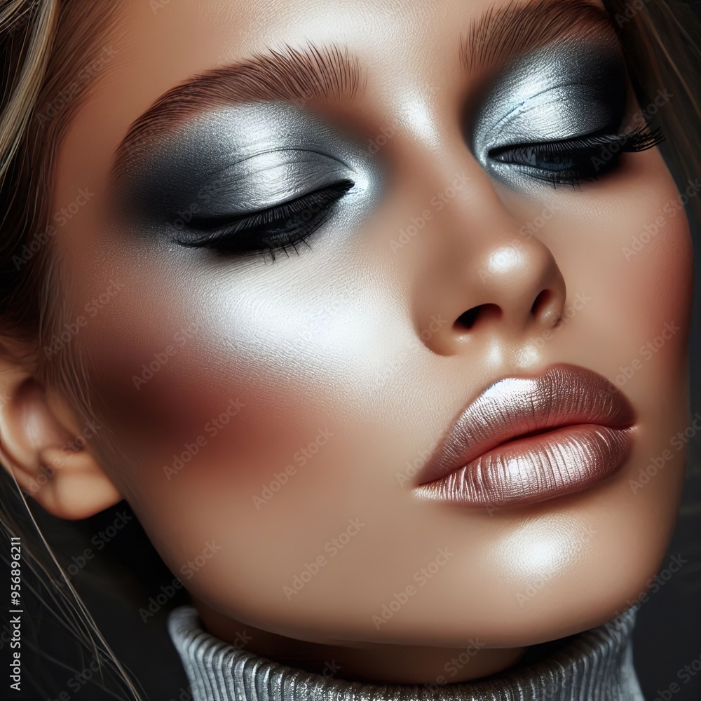 custom made wallpaper toronto digitalFuturistic Silver All over silver eyeshadow with a metallic fini