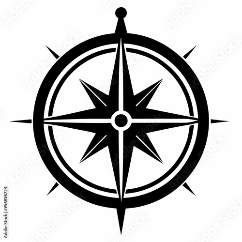 Compasses Black silhouette