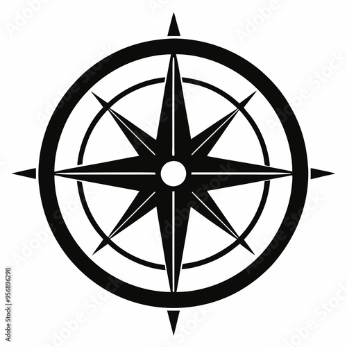 Compasses Black silhouette