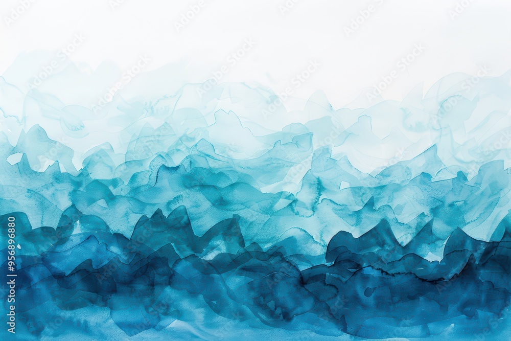 A stunning watercolor abstract design featuring layered shades of teal and blue, evoking a sense of calm and tranquility. A stunning watercolor abstract design featuring layered shades of teal and blue, evoking a sense of calm and tranquility.