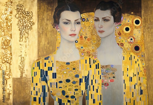 klimts gold deco inspired patterns adorning her uniform opulent photo