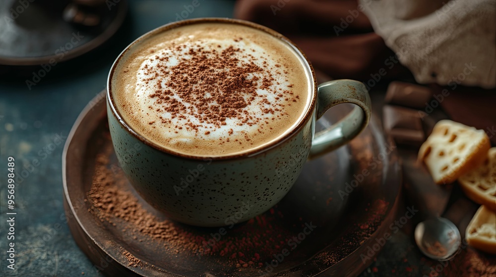 Close-up of a Cup of Cappuccino with Chocolate Sprinkles Close-up of a Cup of Cappuccino with Chocolate Sprinkles