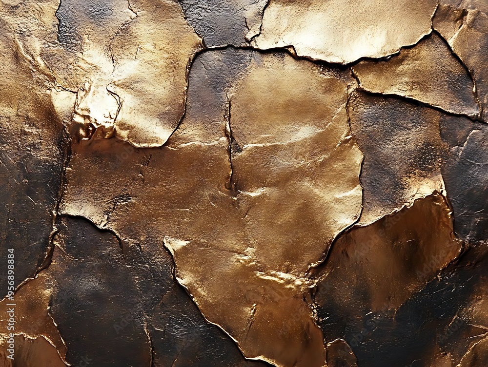 Abstract Golden and Black Cracked Texture Background Abstract Golden and Black Cracked Texture Background