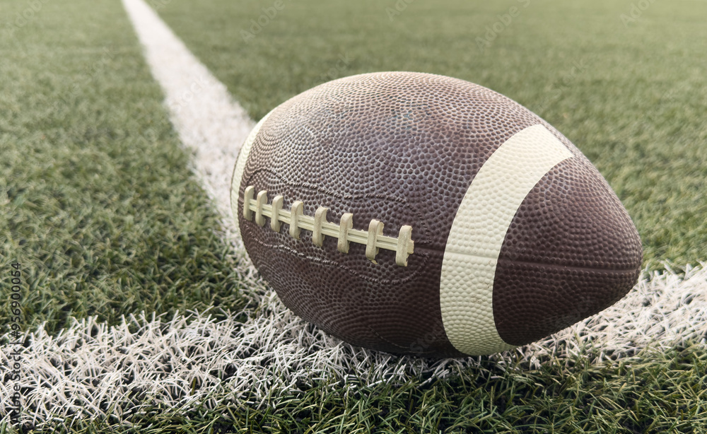 American football on football field background American football on football field background