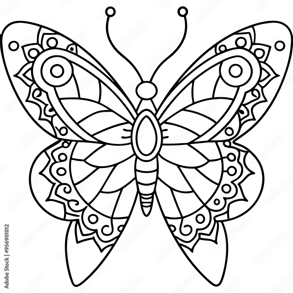 Beautiful butterfly mandala arts isolated on white background Beautiful butterfly mandala arts isolated on white background