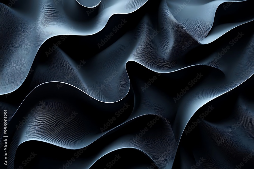 Abstract 3D Background with Dark Blue Wavy Textures Abstract 3D Background with Dark Blue Wavy Textures