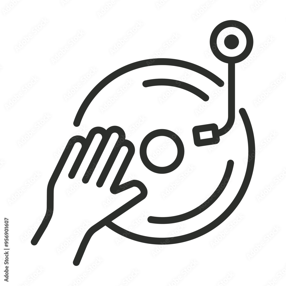 DJ mixer icon, Music band symbol outline icon, editable vector illustration and transparent graphic element. Isolated on white background DJ mixer icon, Music band symbol outline icon, editable vector illustration and transparent graphic element. Isolated on white background