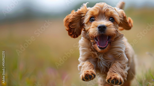 Obraz na płótnie Happy cocker spaniel puppy close up