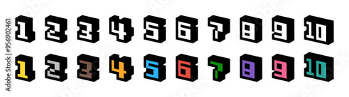 3Dドット絵 数字セット01