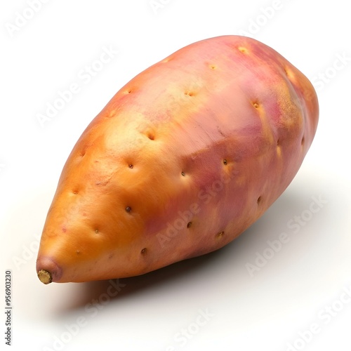 A realistic 3D illustration of a sweet potato. perfect for adding a touch of natural sweetness to your design projects.