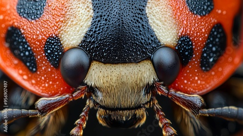 Close-up of a Ladybug's Face and Antennae photo