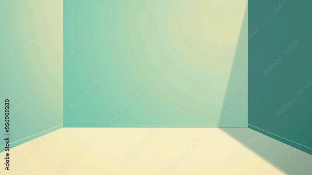 A Corner Room with Light Streaks on the Floor A Corner Room with Light Streaks on the Floor