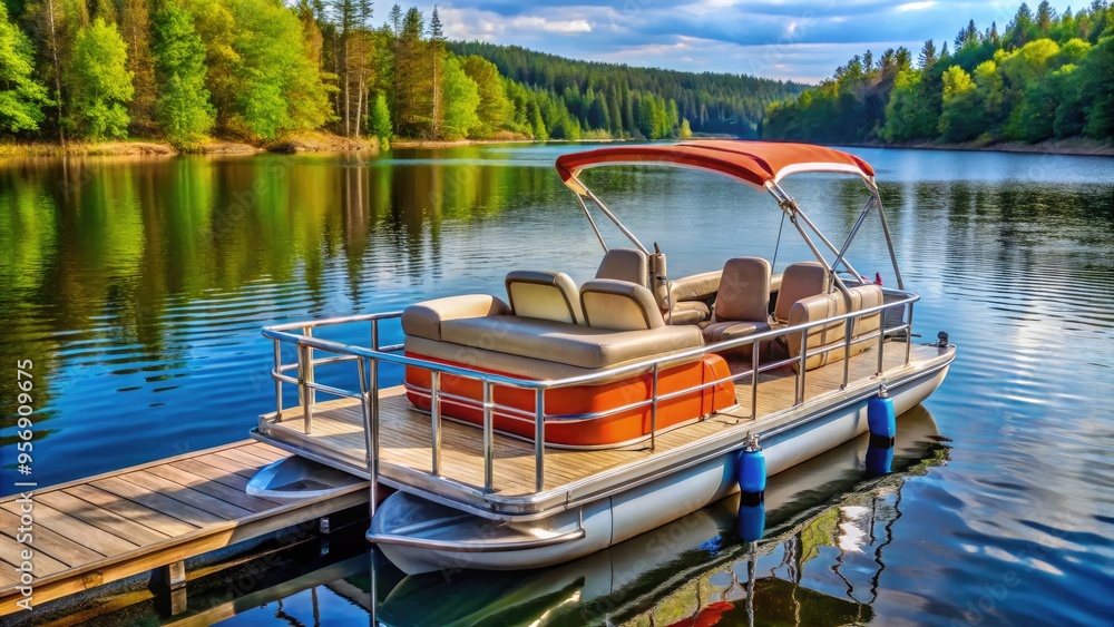Obraz premium Pontoon Boat Safety Precautions Life Jacket regulations
