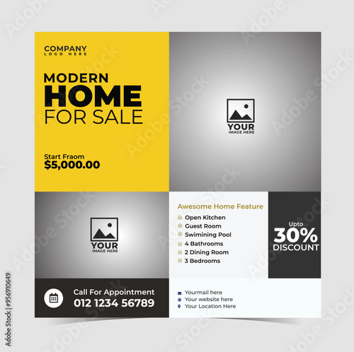 Real estate flayer design template
