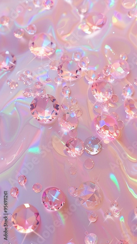 Cute pink wallpaper with gems