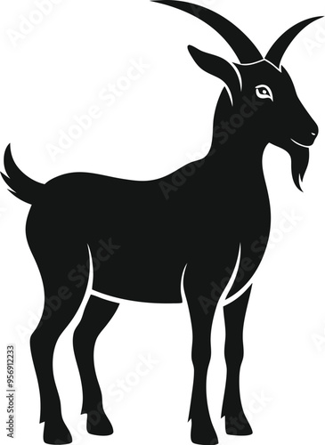 a-silhouette-goat-with-white-background (3).eps photo