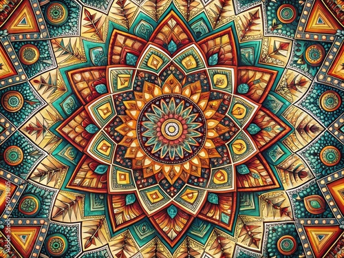 Wallpaper Mural detailed geometric patterns with intricate hand-drawn techniques Torontodigital.ca