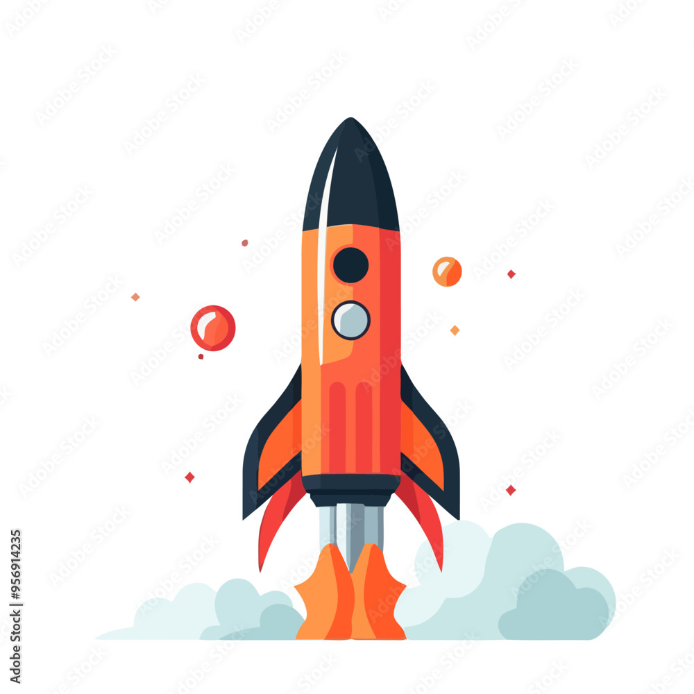 Fototapeta premium Rocket icon. Space rocket launch. Spaceship image. Vector illustration.