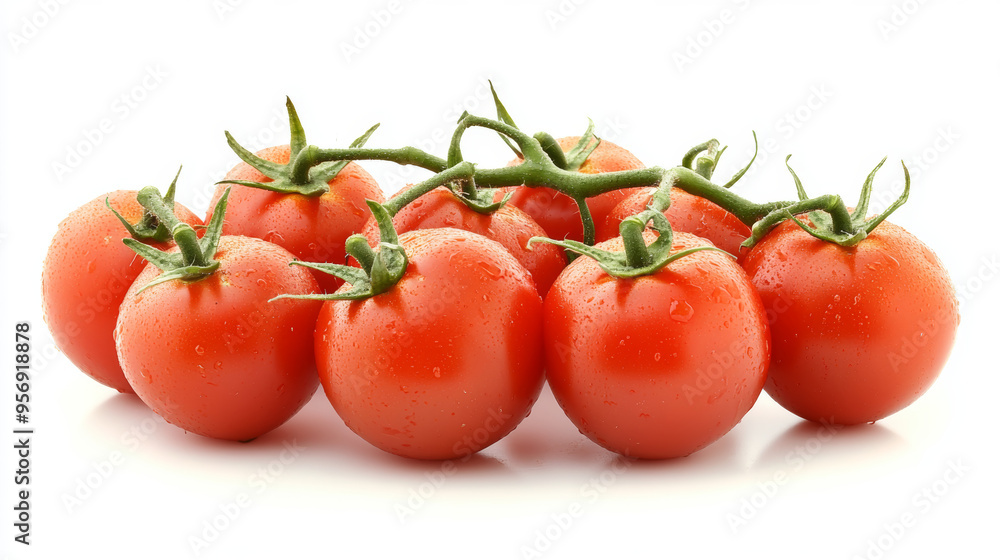 Delicious red tomatoes, isolated against a white background. Delicious red tomatoes, isolated against a white background.