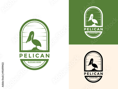 Pelican logo illustration vector template, Creative Pelican logo design icon