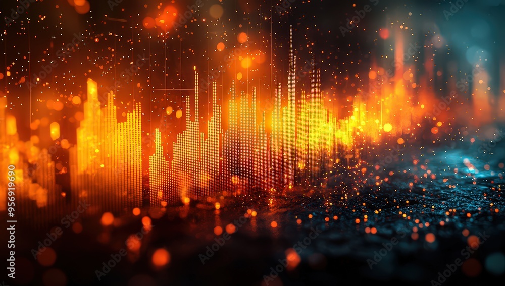 Fototapeta premium Stock market graph, trading charts on a background