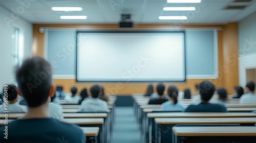 Blurred View of Audience in a Lecture Hall photo