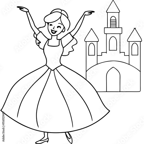 Princess dancing in a castle ballroom