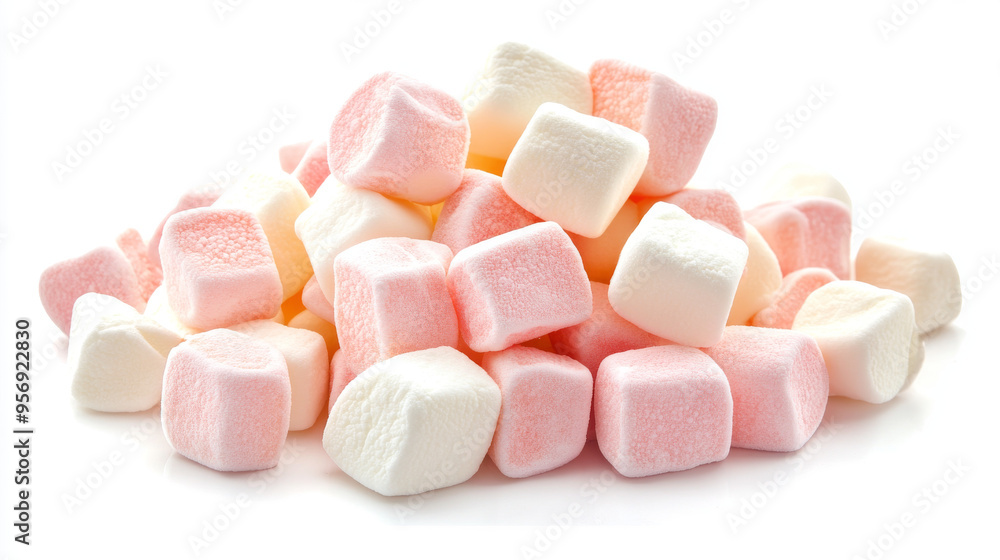 Heap of delicious marshmallows, piled together, isolated on a white background. Heap of delicious marshmallows, piled together, isolated on a white background.
