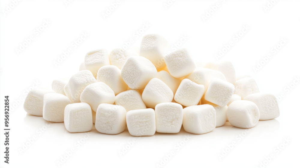 Heap of delicious marshmallows, piled together, isolated on a white background. Heap of delicious marshmallows, piled together, isolated on a white background.