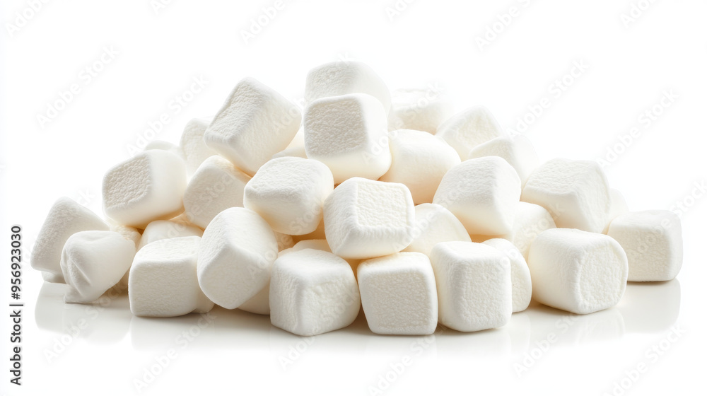 Heap of delicious marshmallows, piled together, isolated on a white background. Heap of delicious marshmallows, piled together, isolated on a white background.