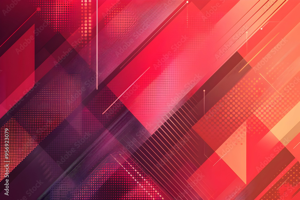 Abstract Background with Geometric Shapes and Red Hues Abstract Background with Geometric Shapes and Red Hues