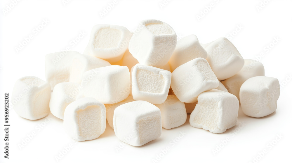 Heap of delicious marshmallows, piled together, isolated on a white background. Heap of delicious marshmallows, piled together, isolated on a white background.