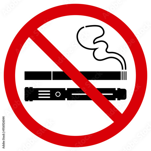 No smoking and vaping sign. Vector prohibited sign no smoking.