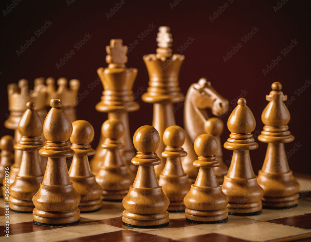 Chess figures on the chessboard. Chess figures on the chessboard.