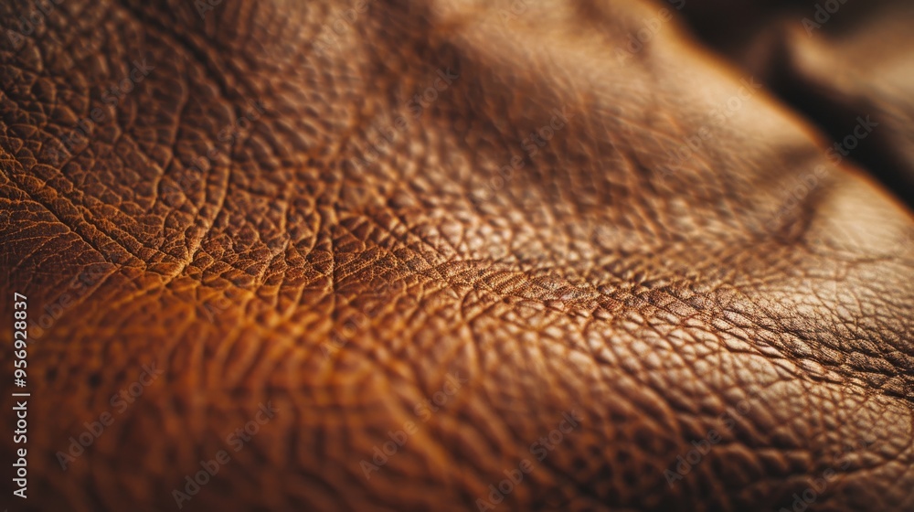 Detailed close-up of a rich, brown leather texture with intricate creases and natural patterns. Detailed close-up of a rich, brown leather texture with intricate creases and natural patterns.